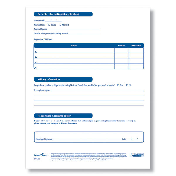 employee new hire forms free