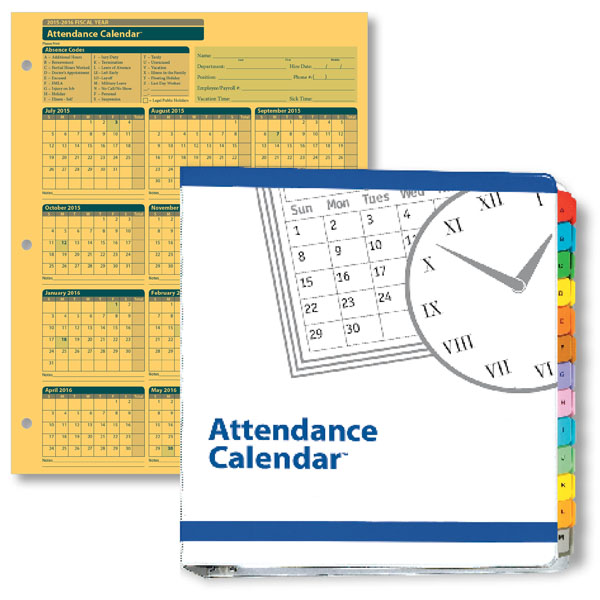 Fiscal Attendance Calendars with Binder