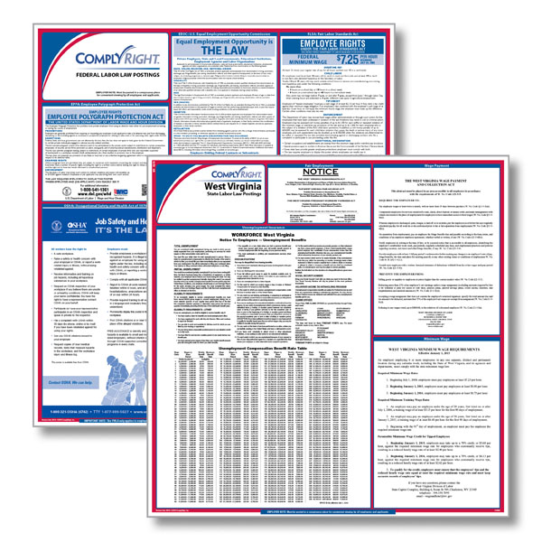 West Virginia Federal & State Labor Law Poster Labor Law Poster