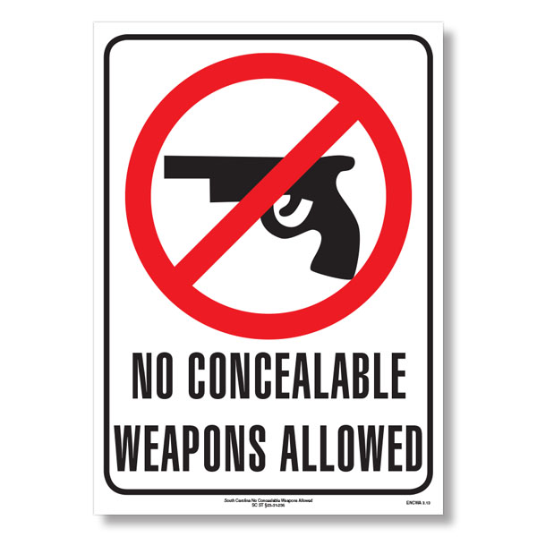 No Concealable Weapons Allowed Poster